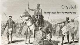  Presentation with tour - PPT layouts with kanembu leader and warriors old background and a light gray colored foreground