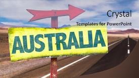  Presentation with australia - Presentation design with kangaroo - australia sign with road background background and a light blue colored foreground