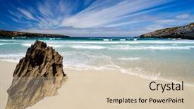  Presentation with kangaroo - Presentation theme having kangaroo - beautiful australian beach in summer background and a lemonade colored foreground