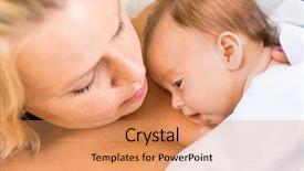  Presentation with newborn - PPT layouts with kangaroo - cute newborn babygirl resting background and a coral colored foreground