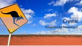  Presentation with australian - Presentation theme enhanced with kangaroo warning sign background and a light blue colored foreground