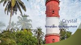  Presentation with kerala - Beautiful presentation design featuring kannur-lighthouse-in-kerala-state backdrop and a sky blue colored foreground