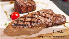  Presentation with kansas - Slides having kansas city - gourmet grill restaurant steak menu background and a coral colored foreground