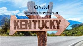  Presentation with kansas city - Slide deck with kansas city - kentucky wooden sign with road background and a light blue colored foreground