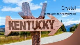 Presentation with kentucky - Colorful slide set enhanced with kansas city - kentucky wooden sign with road backdrop and a  colored foreground