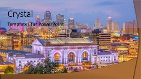  Presentation with kansas - PPT theme enhanced with kansas city missouri usa downtown background and a light blue colored foreground