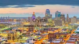  Presentation with kansas city - Beautiful slide set featuring kansas city missouri usa downtown backdrop and a coral colored foreground