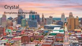  Presentation with kansas - Colorful presentation theme enhanced with kansas city missouri usa downtown backdrop and a lemonade colored foreground