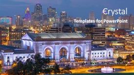  Presentation with kansas - Audience pleasing slides consisting of kansas-city-missouri-usa-downtown backdrop and a ocean colored foreground