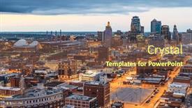  Presentation with kansas city - Presentation having kansas-city-missouri-usa-downtown background and a tawny brown colored foreground