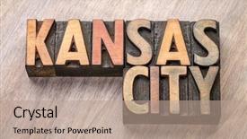  Presentation with kansas city - Audience pleasing PPT theme consisting of kansas city word abstract backdrop and a  colored foreground
