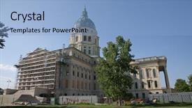  Presentation with kansas city - Theme with kansas state capitol is background and a light blue colored foreground