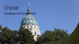  Presentation with kansas city - Cool new slides with kansas state capitol is backdrop and a teal colored foreground