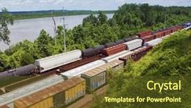  Presentation with kansas - Beautiful presentation theme featuring kansas usa freight trains elevated backdrop and a  colored foreground