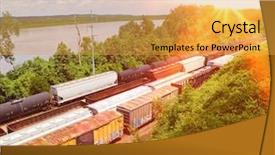  Presentation with kansas - Presentation design having kansas usa freight trains elevated background and a  colored foreground