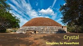  Presentation with ancient ruins - Colorful PPT theme enhanced with kantaka-chetiya-ancient-ruined-buddhist backdrop and a tawny brown colored foreground