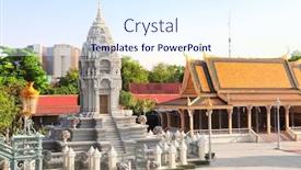  Presentation with phnom penh - Presentation theme consisting of kantha-bopha-stupa-in-royal background and a sky blue colored foreground