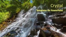  Presentation with bali - Audience pleasing theme consisting of kanto lampo waterfall on bali island indonesia - travel and nature background backdrop and a tawny brown colored foreground