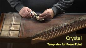  Presentation with cleaning - Presentation enhanced with kanun-player-cleaning-his-plectrum background and a tawny brown colored foreground