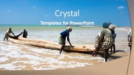  Presentation with tamil - Presentation consisting of kanyakumari-india-january-15-fishermen background and a teal colored foreground