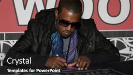 Presentation with release - Colorful theme enhanced with kanye-west-attends backdrop and a dark gray colored foreground