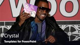  Presentation with release - Amazing slides having kanye-west-attends backdrop and a wine colored foreground