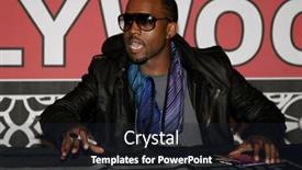  Presentation with release - Audience pleasing slides consisting of kanye-west-attends backdrop and a wine colored foreground