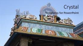  Presentation with india temple - Cool new slide deck with irregularity - abstract blue background with irregular backdrop and a light blue colored foreground