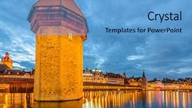  Presentation with night sky plane view - Theme enhanced with kapellbruecke together with the octagon background and a light blue colored foreground