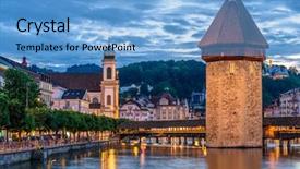  Presentation with bridge - Colorful presentation theme enhanced with kapellbruecke together with the octagon backdrop and a light blue colored foreground