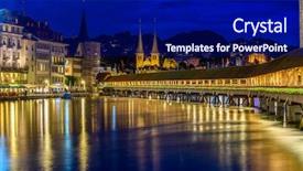  Presentation with night sky plane view - Presentation having kapellbruecke together with the octagon background and a  colored foreground