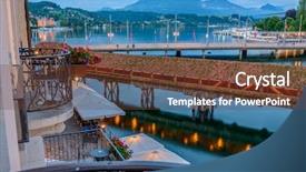  Presentation with octagon - Cool new PPT theme with kapellbruecke together with the octagon backdrop and a tawny brown colored foreground