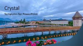  Presentation with bridge - Slides enhanced with kapellbruecke together with the octagon background and a light blue colored foreground