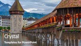  Presentation with night sky plane view - Theme consisting of kapellbruecke together with the octagon background and a tawny brown colored foreground