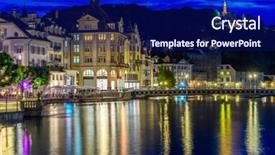  Presentation with bridge - Slides enhanced with kapellbruecke together with the octagon background and a navy blue colored foreground