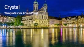  Presentation with night sky plane view - Theme with kapellbruecke together with the octagon background and a navy blue colored foreground