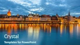 Presentation with bridge - Audience pleasing theme consisting of kapellbruecke together with the octagon backdrop and a ocean colored foreground