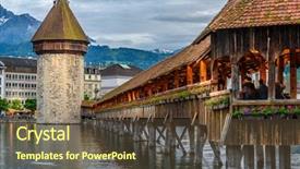  Presentation with night sky plane view - Colorful slide deck enhanced with kapellbruecke together with the octagon backdrop and a tawny brown colored foreground