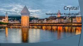  Presentation with night sky plane view - Colorful theme enhanced with kapellbruecke together with the octagon backdrop and a light blue colored foreground