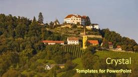  Presentation with vineyard - Presentation featuring kapfenstein-castle-and-church background and a tawny brown colored foreground