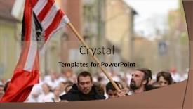  Presentation with running race - Colorful PPT theme enhanced with sales person - christmas holidays technology and people backdrop and a coral colored foreground