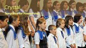  Presentation with choir - Amazing PPT theme having kaposvar-hungary-august-26-members backdrop and a tawny brown colored foreground