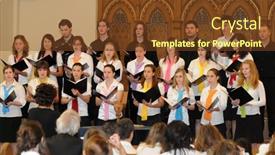  Presentation with music school - Cool new presentation design with kaposvar-hungary-august-26-members backdrop and a tawny brown colored foreground