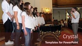  Presentation with choir - Presentation with kaposvar-hungary-august-26-members background and a tawny brown colored foreground