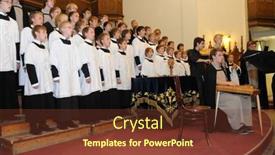  Presentation with choir - Presentation enhanced with kaposvar-hungary-august-26-members background and a tawny brown colored foreground
