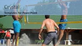  Presentation with volleyball - Audience pleasing presentation design consisting of kaposvar-hungary-august-4-leonel backdrop and a light blue colored foreground