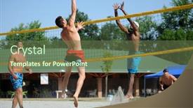  Presentation with volleyball - Cool new PPT theme with crisp image of language backdrop and a light gray colored foreground