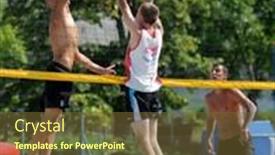  Presentation with volleyball - Cool new slide deck with kaposvar-hungary-august-4-unidentified backdrop and a tawny brown colored foreground