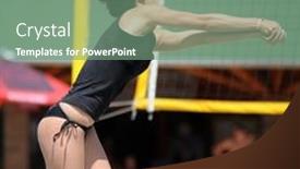  Presentation with volleyball - Slide set having kaposvar-hungary-august-4-zsofia background and a seafoam green colored foreground