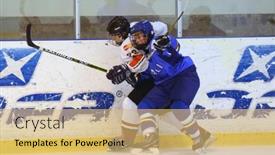  Presentation with ice hockey - Beautiful PPT theme featuring hulk - scrap metal barge loaded with backdrop and a gray colored foreground